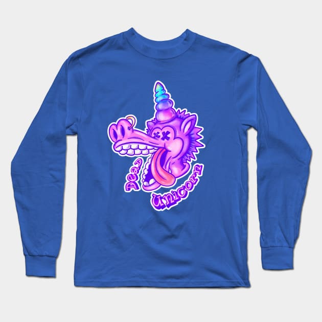 Dead Unicorn Long Sleeve T-Shirt by Sasshhaaaart